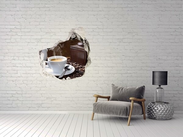 Autocolant de perete gaură 3D Cafea într-o cafenea