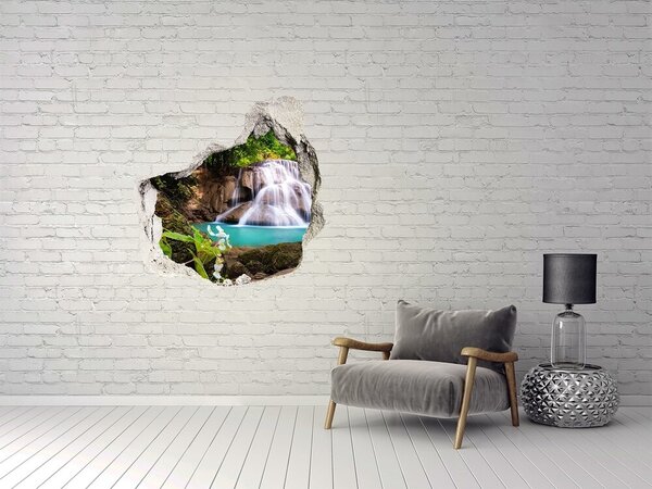 Fototapet 3D gaură în perete Cascadă în junglă