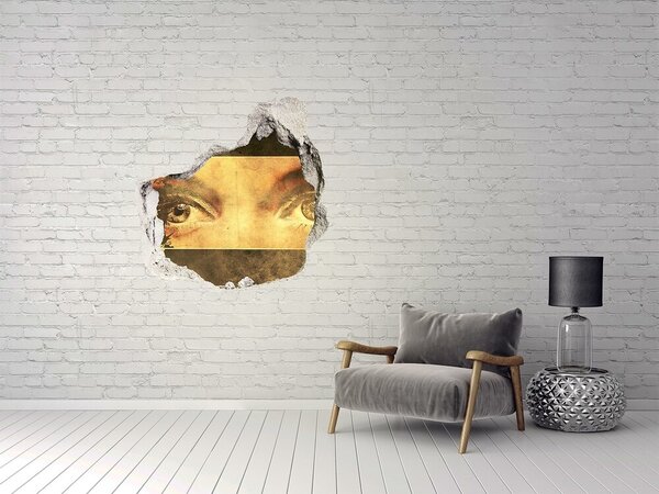 Fototapet 3D gaură în perete Ochii de după perete