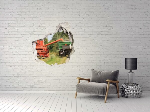 Autocolant un zid spart cu priveliște Mașini agricole în acțiune
