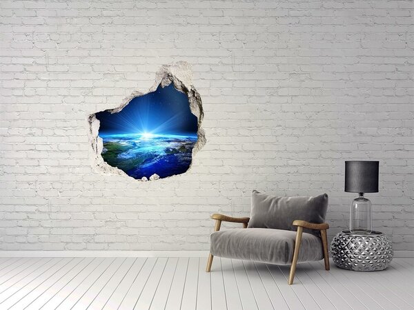Autocolant 3D gaura cu priveliște Viziunea cosmică a Pământului