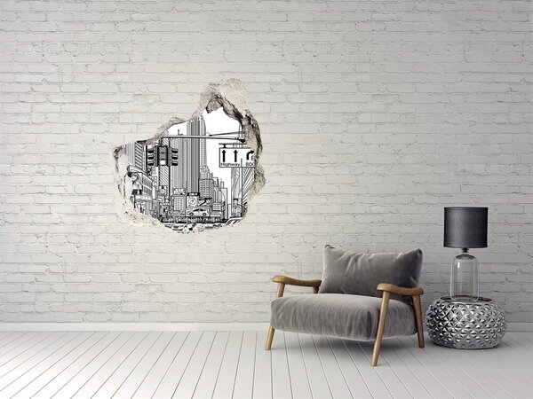 Autocolant 3D gaura cu priveliște Străzile din New York