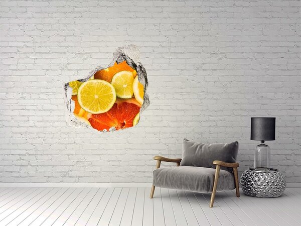 Fototapet 3D gaură în perete Un paradis fructat, cu o gaură în perete