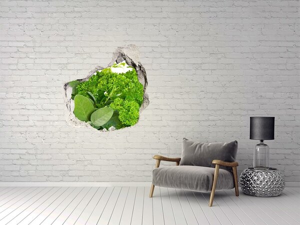 Autocolant de perete gaură 3D O oază verde în beton