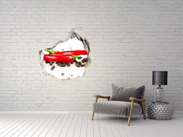 Fototapet 3D gaură în perete Condimente picante în bucătărie