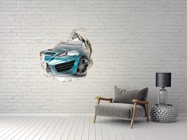 Autocolant autoadeziv gaură Mașină sport într-o gaură în perete