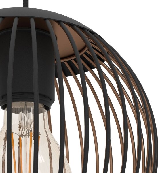 Eglo 901869 - Lustră suspendată pe cablu ALMANZORA, 3xE27/60W/230V, neagră