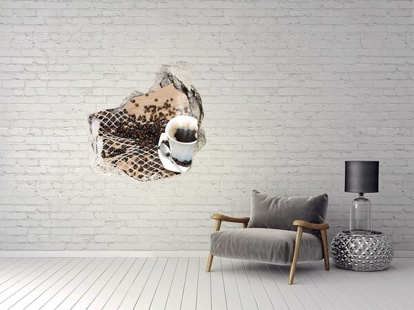 Autocolant de perete gaură 3D Cafea într-o cafenea de acasă