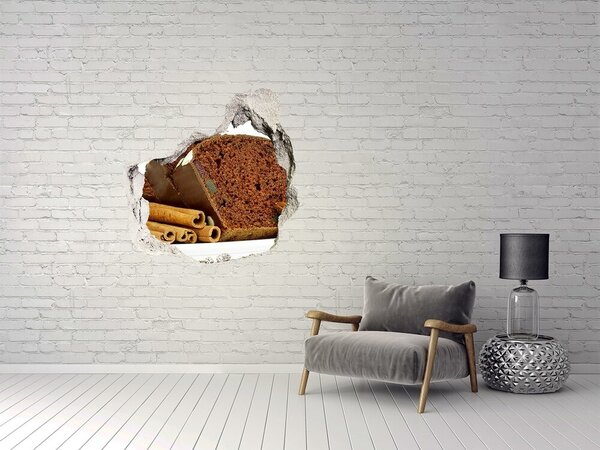 Fototapet 3D gaură în perete Tort de ciocolată cu condimente