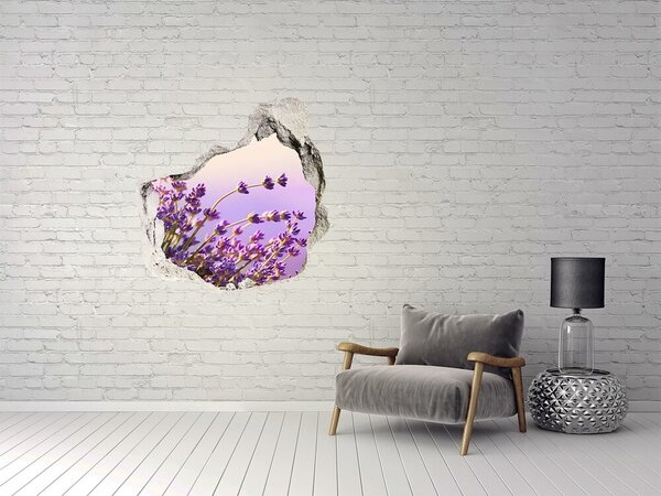 Autocolant de perete gaură 3D Flori de lavandă în lumina dimineții