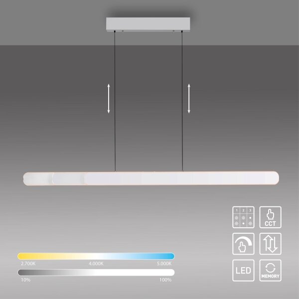 Schöner Wohnen 12577-16 - Lustra LED dimabilă ADRIANA suspendată pe cablu, 2xLED/24W/230V, alb