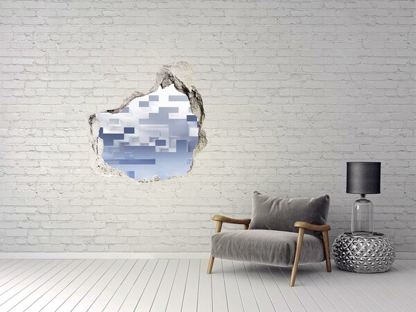 Fototapet un zid spart cu priveliște Spațiu abstract în nuanțe de albastru