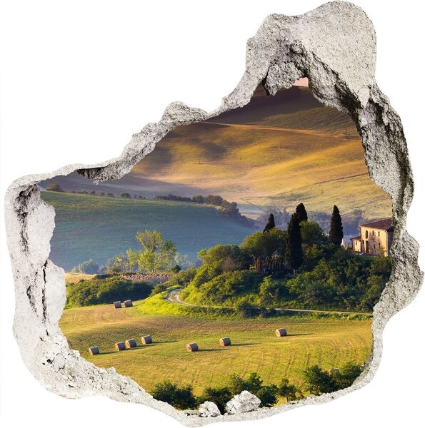 Autocolant de perete gaură 3D Toscana