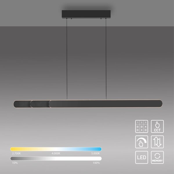 Schöner Wohnen 12577-18 - Lustră LED dimabilă pe cablu ADRIANA, 2xLED/24W/230V, negru