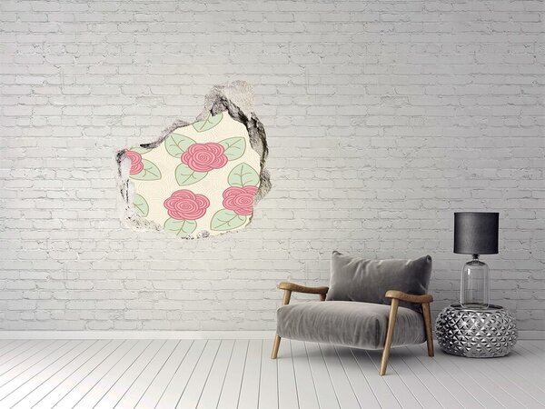 Autocolant 3D gaura cu priveliște Model floral pe perete