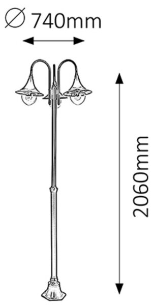 Rabalux 8248 - Lampă de exterior KONSTANZ, 3x E27, 100 W, 230 V, IP44
