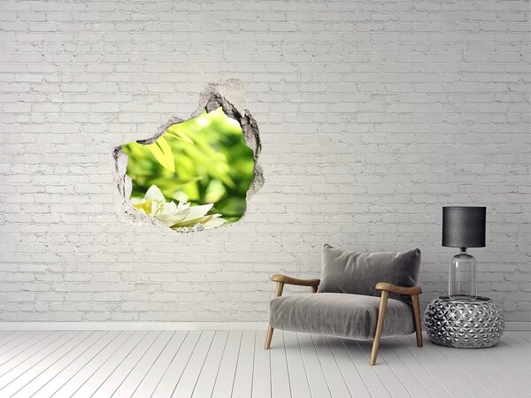 Autocolant un zid spart cu priveliște O floare într-o grădină verde