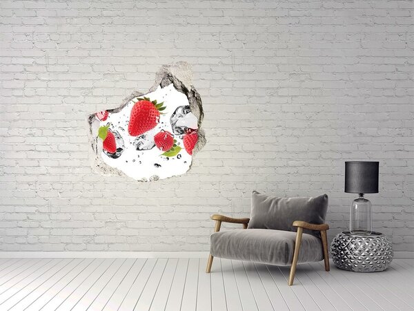 Autocolant de perete gaură 3D Paradisul fructelor cu gheață