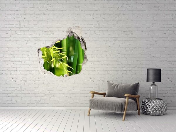Autocolant de perete gaură 3D Pădure verde de bambus