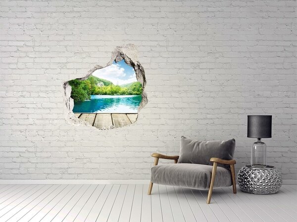 Autocolant de perete gaură 3D Un golf printre munți