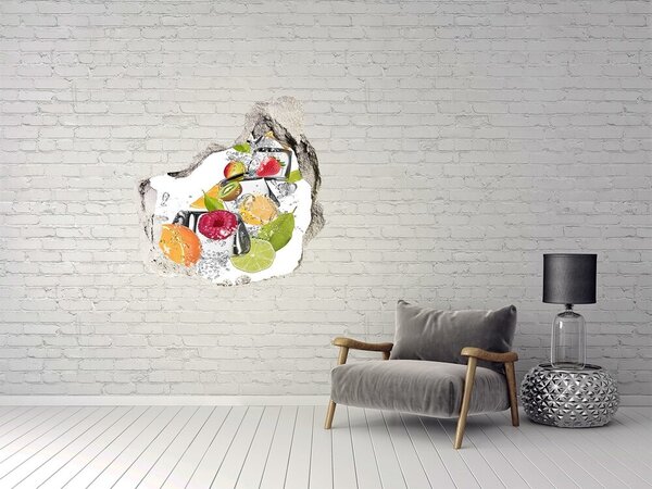 Autocolant gaură 3D Cocktail de fructe cu gheață