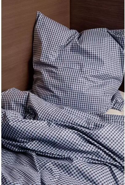 Check Bedding 140x200 Faded Blue/Choco - Ferm Living