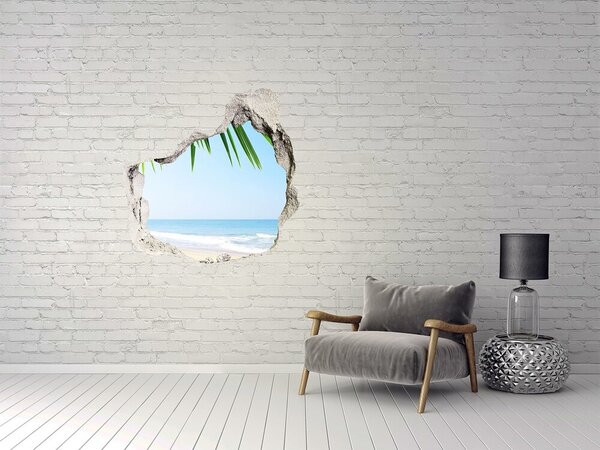 Autocolant 3D gaura cu priveliște Paradis tropical la malul mării