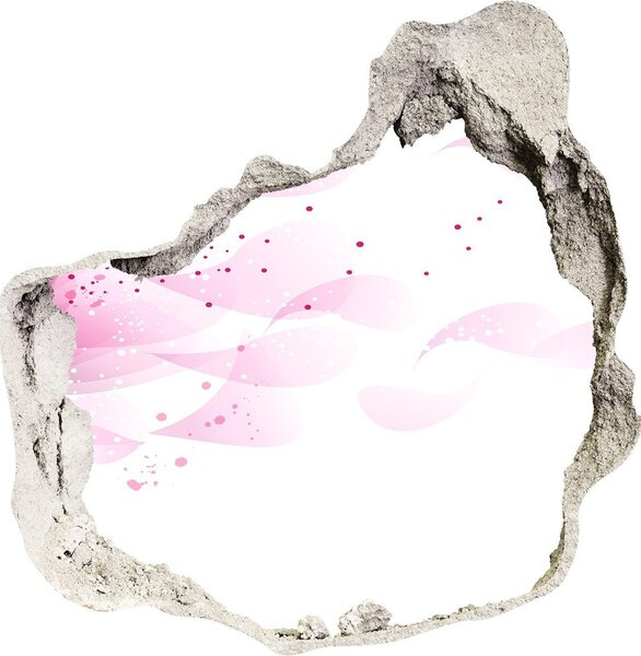 Fototapet 3D gaură în perete floare roz