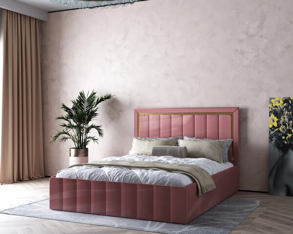Set dormitor Atena Roz cu dulap alb