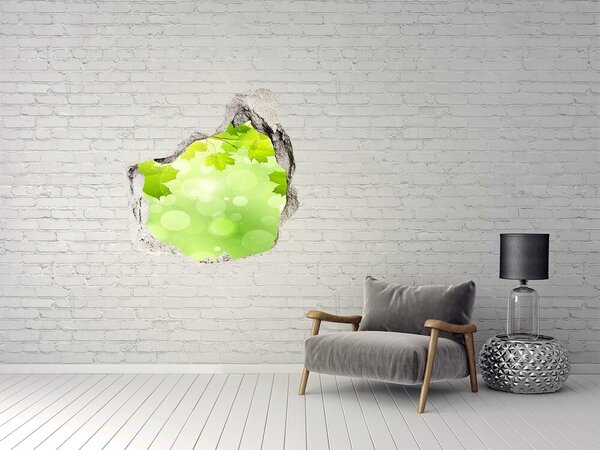 Autocolant 3D gaura cu priveliște O oază verde printre frunze