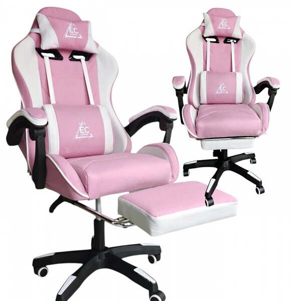 JAKS Scaun de gaming Strike țesătură roz