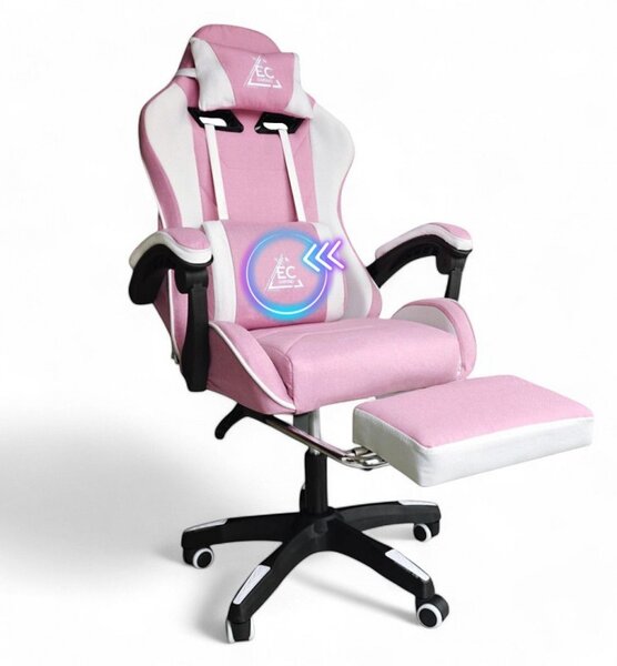 JAKS Scaun de gaming Strike țesătură roz