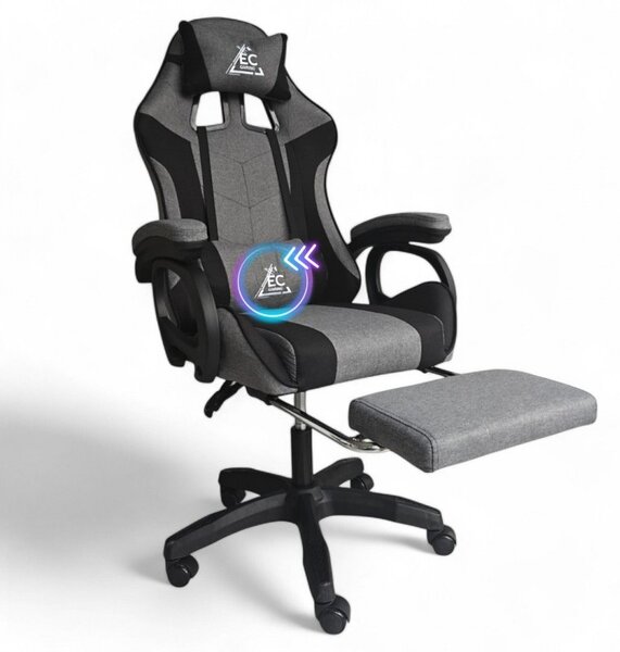 JAKS Scaun de gaming Strike țesătură gri