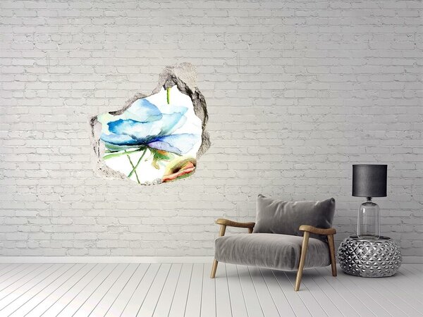 Autocolant 3D gaura cu priveliște Un vis floral în beton