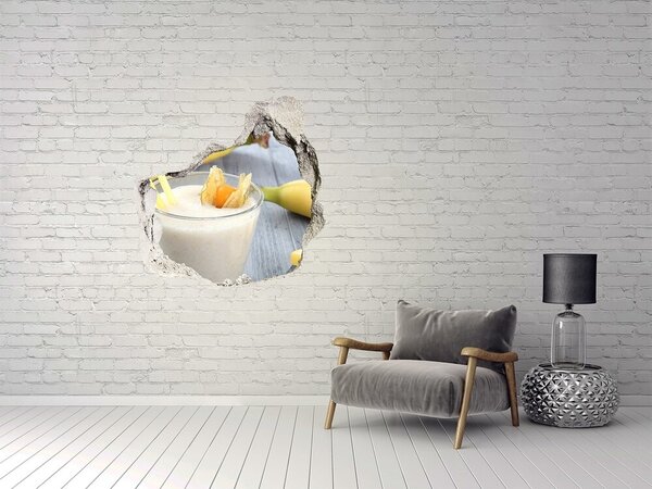Autocolant 3D gaura cu priveliște Cocktail de fructe „găură în perete”
