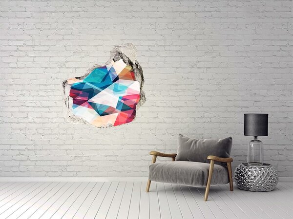 Autocolant 3D gaura cu priveliște Lumea cristalină colorată