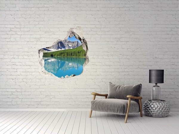 Autocolant gaură 3D Peisaj montan cu un lac