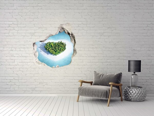 Autocolant 3D gaura cu priveliște O insulă tropicală în inima oceanului
