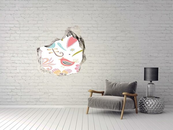 Autocolant gaură 3D Lumea colorată din spatele găurii