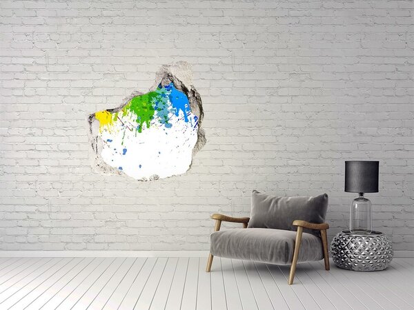 Autocolant de perete gaură 3D O explozie colorată în beton