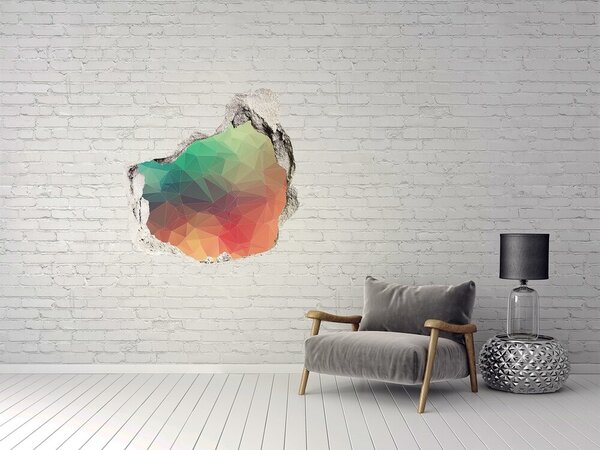 Autocolant gaură 3D Geometrie colorată într-o gaură din perete