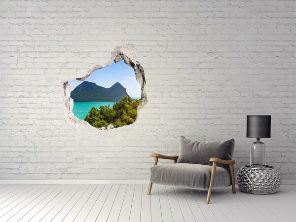 Autocolant 3D gaura cu priveliște Vedere a unei insule tropicale