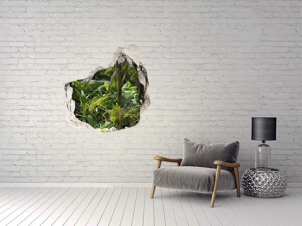 Autocolant gaură 3D Jungla tropicală din spatele zidului