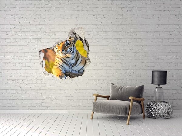 Autocolant gaură 3D Tigru în habitatul său natural