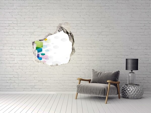 Autocolant un zid spart cu priveliște Abstracție modernă în beton