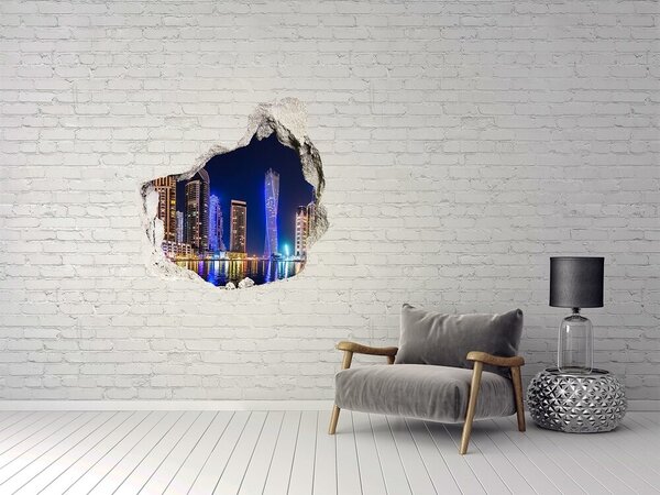 Autocolant gaură 3D Orizontul modern al Dubaiului