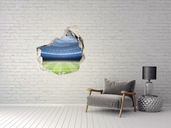 Fototapet 3D gaură în perete Stadionul de fotbal în acțiune