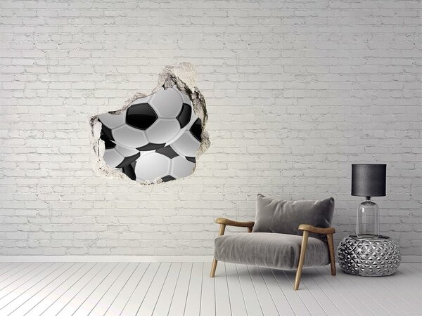 Autocolant autoadeziv gaură Iluzie de fotbal pe perete