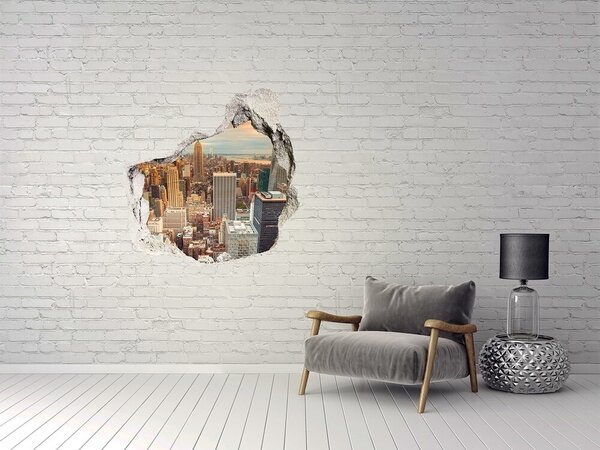 Fototapet 3D gaură în perete Vedere a orașului New York