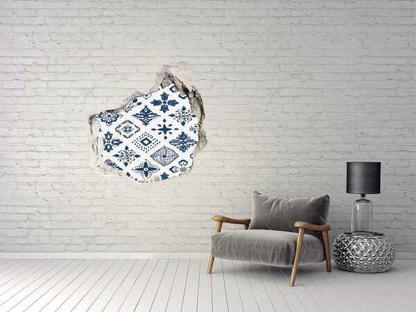 Fototapet 3D gaură în perete Modele florale pe perete